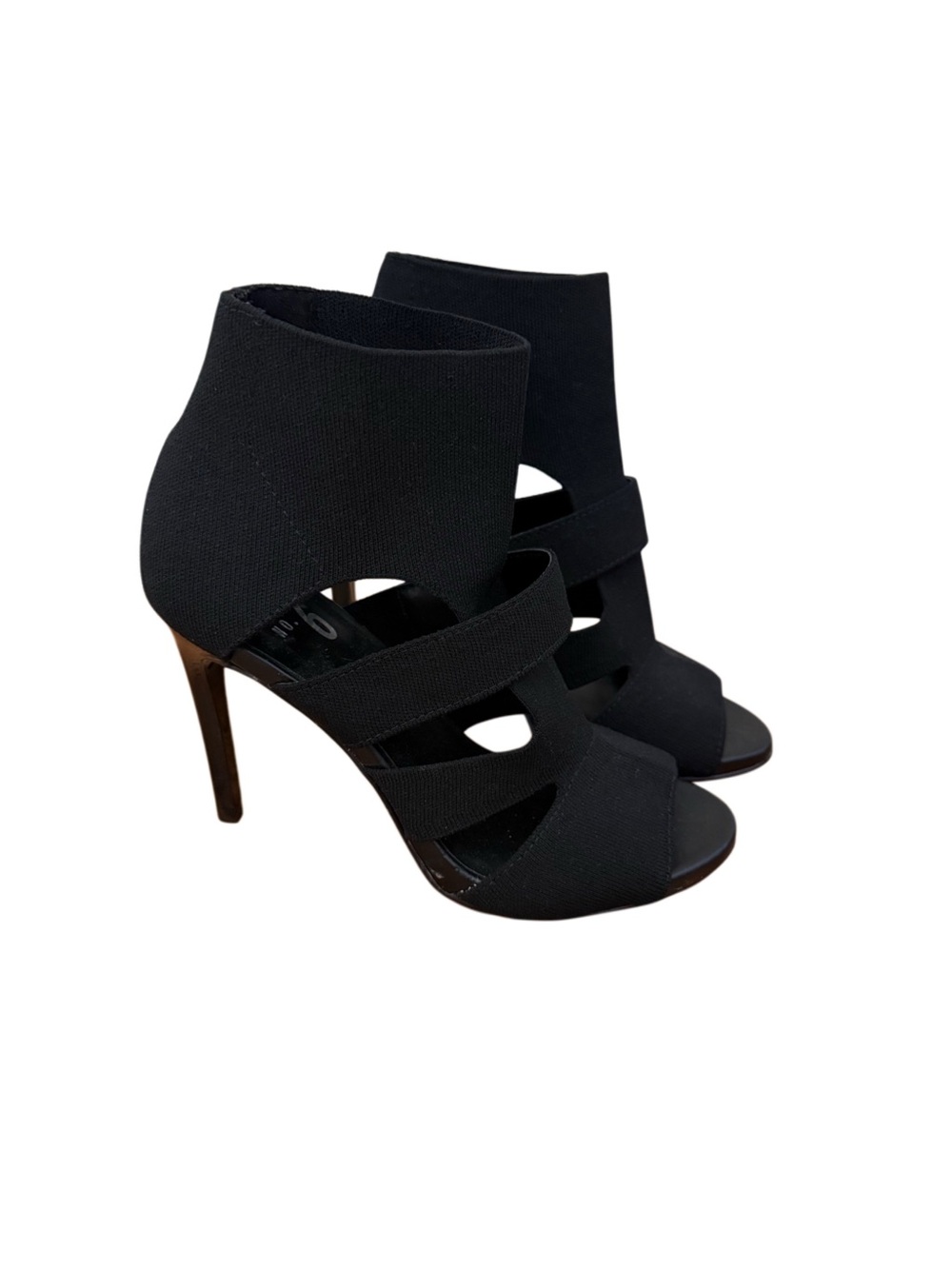 Mix No. 6 Black Strappy Bandage Stiletto High Heel Bootie Sandals Size 6